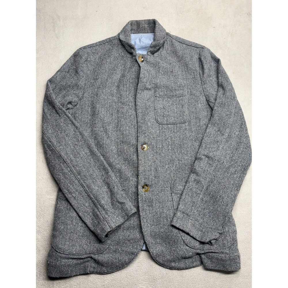 Taylor Stitch Grey Herringbone Telegraph Jacket Mens 42 Unstructured Blazer USA